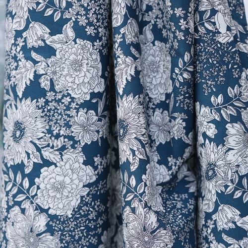 Tkanina Bawełniana Premium Kathe w kolorze głębokiego turkusu