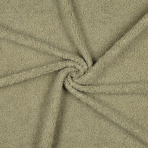 Zielone sztuczne futerko Curly, idealne do szycia odzieży w stylu boho