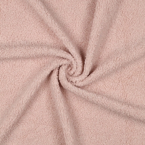 Miękkie i puszyste futerko materiałowe w delikatnym różowym odcieniu, doskonałe do projektów krawieckich