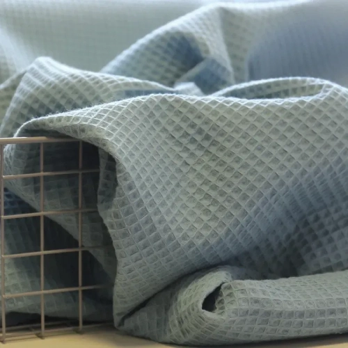 Tkanina Wafel - Zgaszony Niebieski