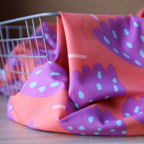 Popelina Tulipany Fioletowe