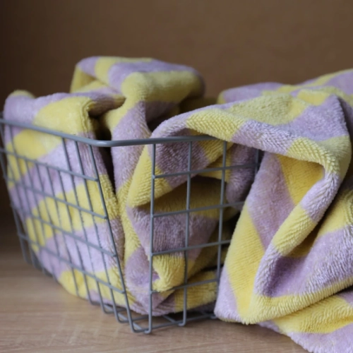 Dzianina Frotte Yellow/Lila