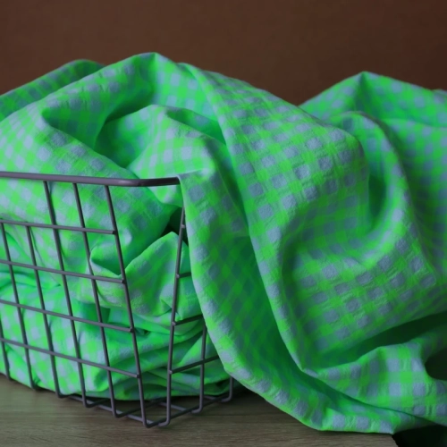 Tkanina Kreszowana Kratka Vichy Absynth