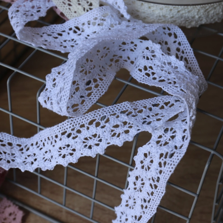 Taśma Koronka Bawełniana 30 Mm - Biała