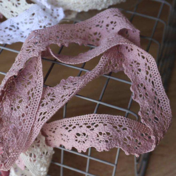 Taśma Koronka Bawełniana 30 Mm - Pudrowy Róż