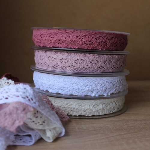 Taśma Koronka Bawełniana 30 Mm - Ciemny Róż