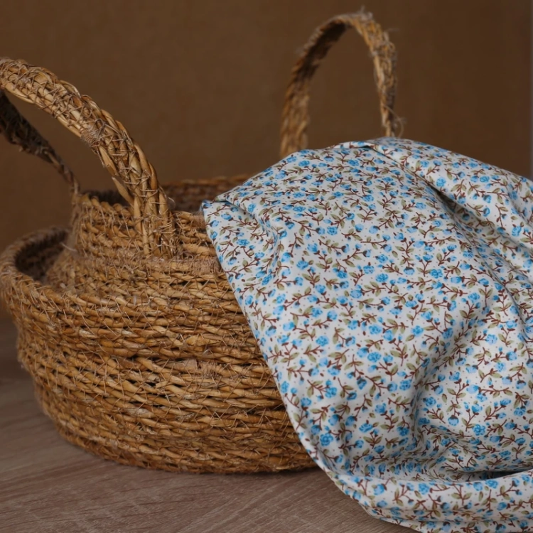 Tkanina Bawełniana Day Flowers Błękit