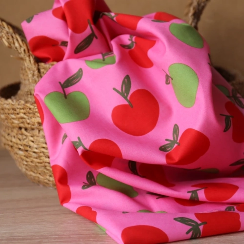 Popelina Jabłuszka Różowe