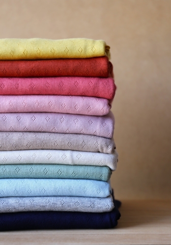 Dzianina Jersey Pointelle - Żółty