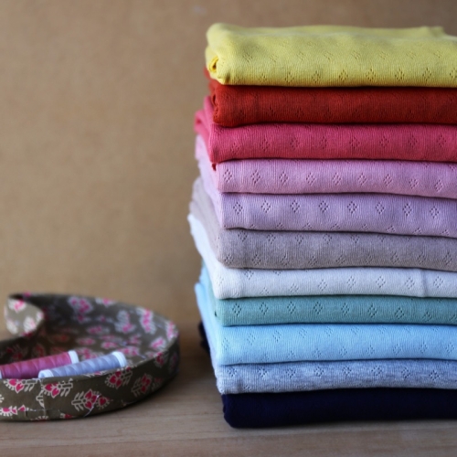 Dzianina Jersey Pointelle - Różówy