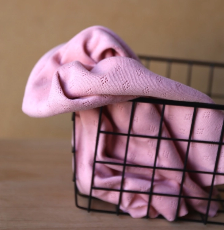 Dzianina Jersey Pointelle - Różówy