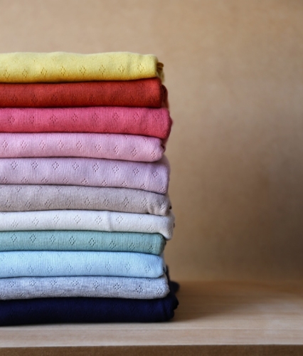 Dzianina Jersey Pointelle - Beżowy