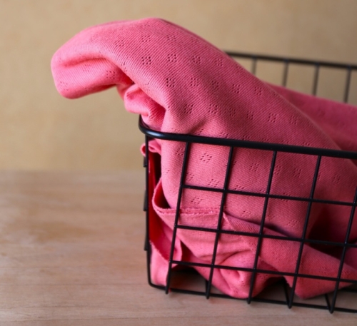 Dzianina Jersey Pointelle - Koralowy Róż