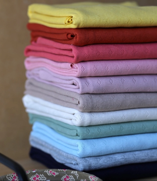 Dzianina Jersey Pointelle - Terakota