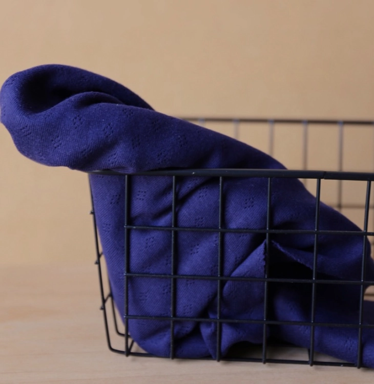 Dzianina Jersey Pointelle - Granatowy