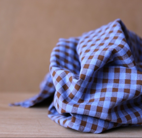 Tkanina Kreszowana Kratka Vichy - Niebieskie Migdały