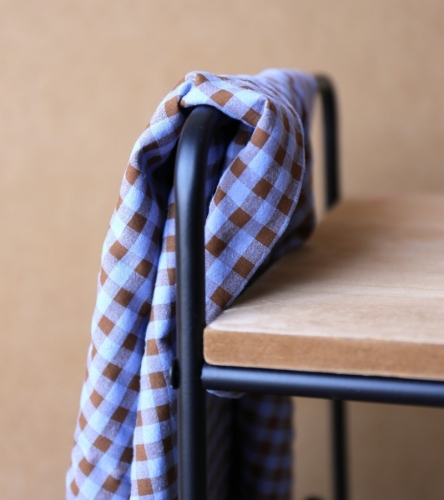 Tkanina Kreszowana Kratka Vichy - Niebieskie Migdały