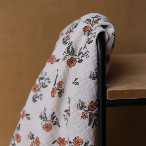 Muślin Drukowany w Kwiaty Old Garden