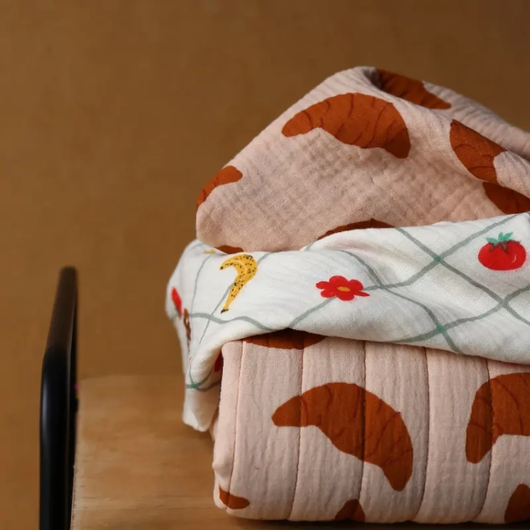 Tkanina Pikowana Muślinowa Croissant