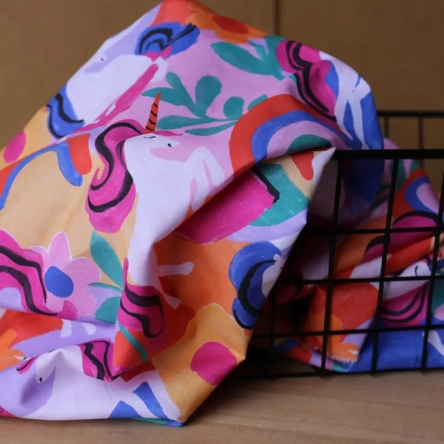 Popelina Unicorn Heartbow-Niebieska