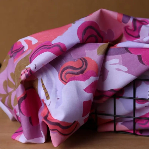 Popelina Unicorn Heartbow-Mauve