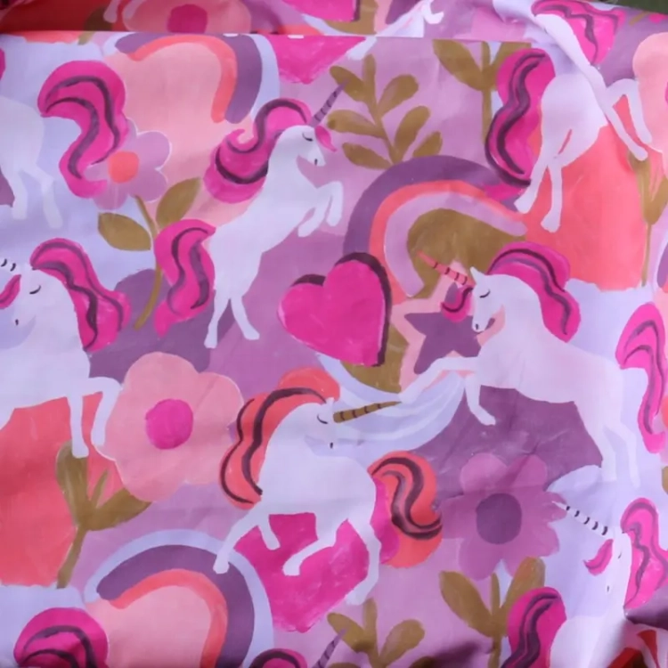 Popelina Unicorn Heartbow-Mauve