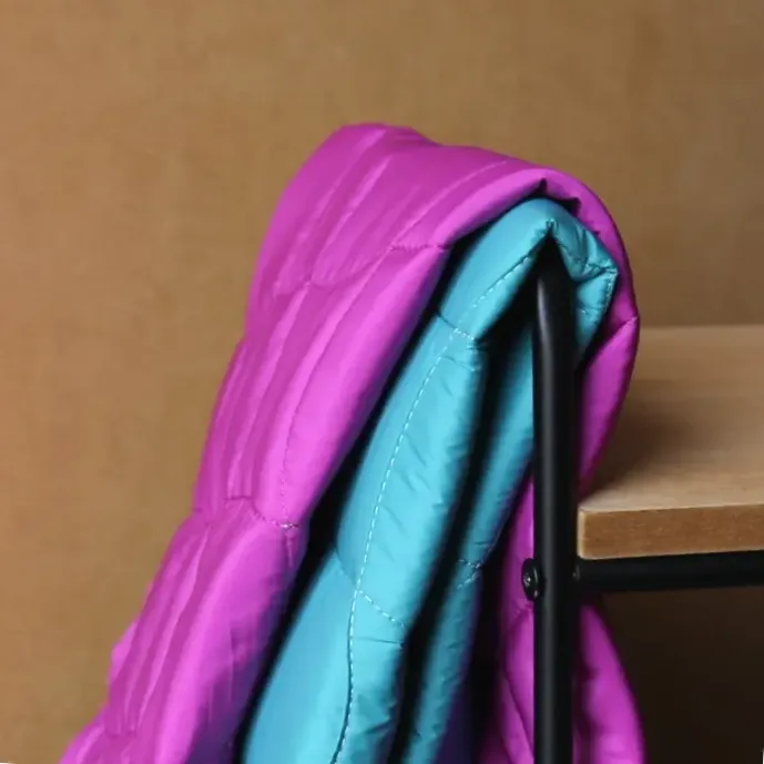 Tkanina Pikowana Dwustronna Lima - Turkus/Fuksja