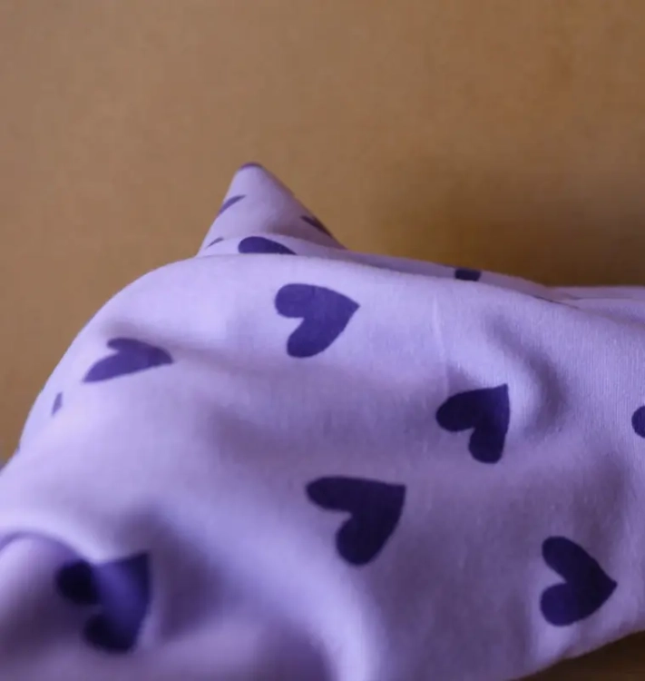 Flanela Drukowana W Serca - Fioletowa