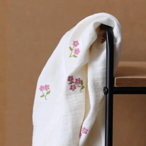 Muślin Haftowany Elisa - Waniliowy