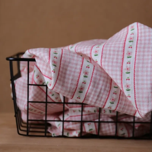 Muślin Drukowany Amelie - Różowy