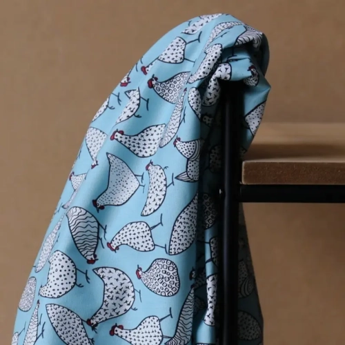 Tkanina Bawełniana Premium Kurki - Miętowy