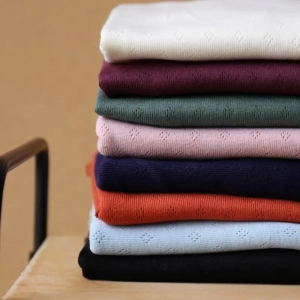 Dzianina Jersey Pointelle - Czarny