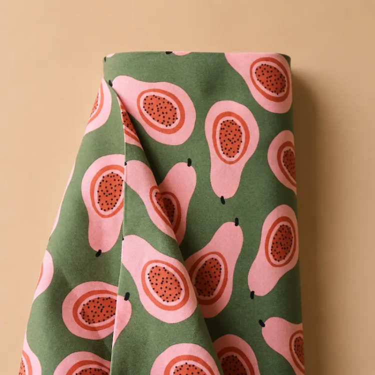Bawełniany Canvas Frutta - Verde Avocado