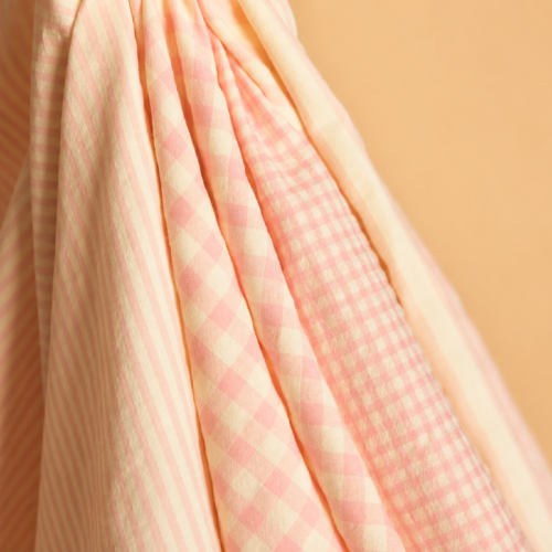 Tkanina Kreszowana Paski -  Budyń Z Malinami
