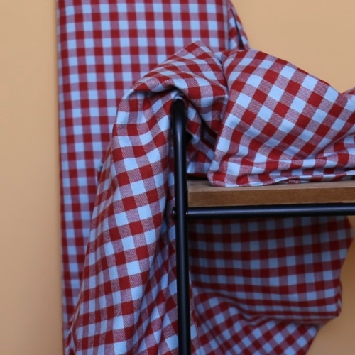 Flanela W Kratkę Vichy Pixi - Czerwień/Błękit