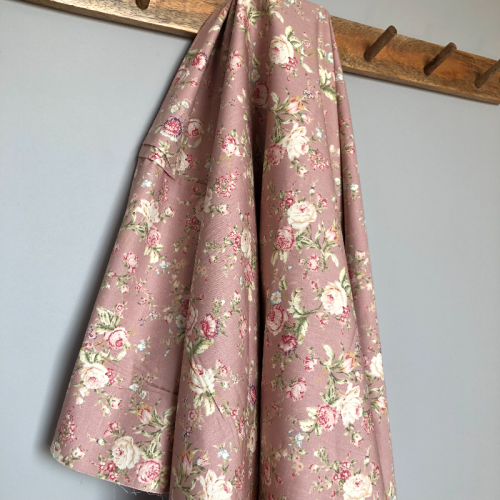 Retro Baby - Wyjątkowa Tkanina Bawełniana Premium w Stylu Vintage w Odcieniu Brudnego Różu