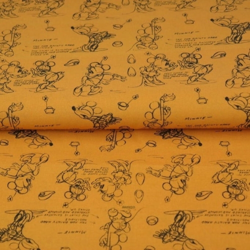 Tkanina Bawełniana Disney Komiks - Żółty