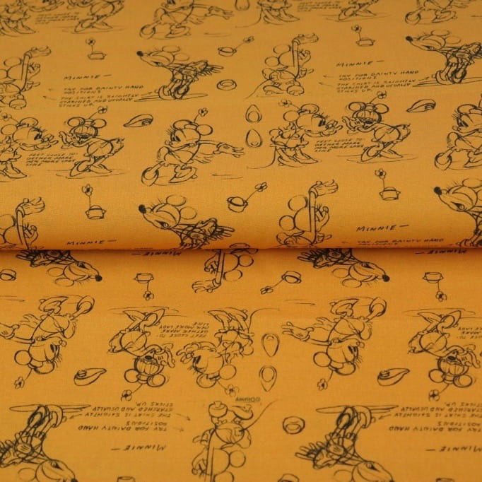Tkanina Bawełniana Disney Komiks - Żółty