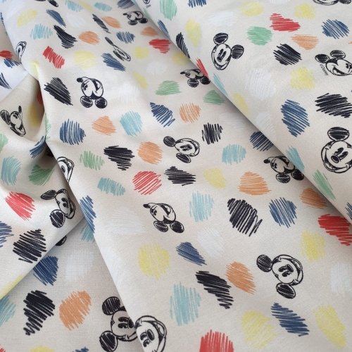 Tkanina Bawełniana Disney Mickey - Beżowy