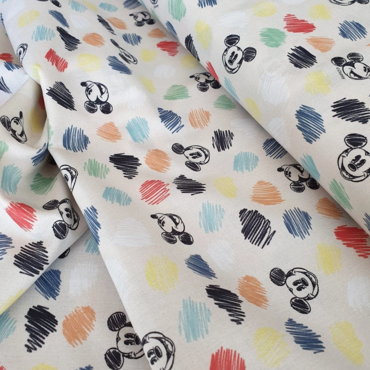 Tkanina Bawełniana Disney Mickey - Beżowy