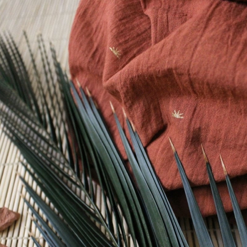 Krepa z bawełny Atelier Brunette Sunset Chesnut