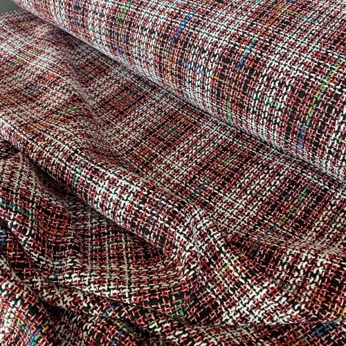 Tkanina typu Chanel w kolorze czerwonym