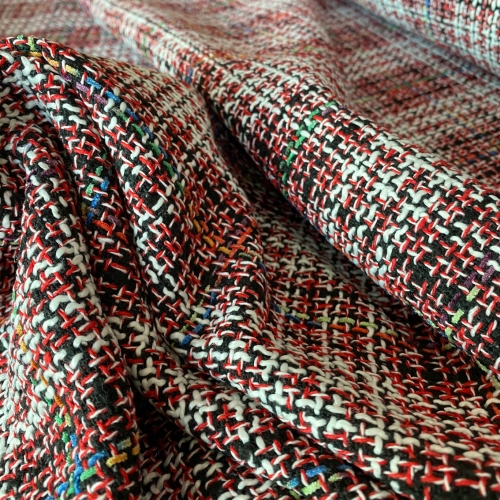 Tkanina Chanelka w kolorze czerwonym