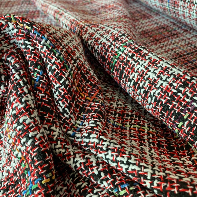 Tkanina Chanelka w kolorze czerwonym