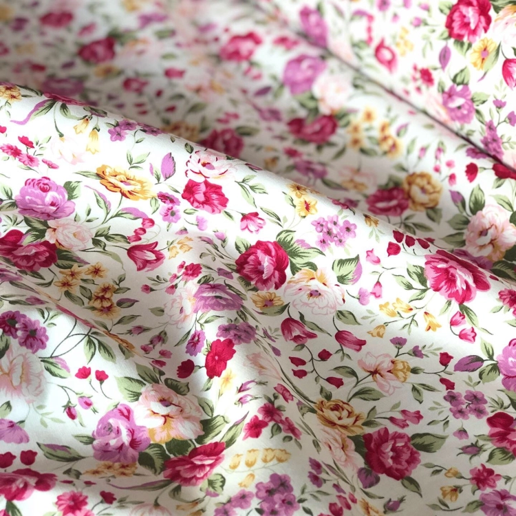 Popelina w kwiaty w stylu vintage