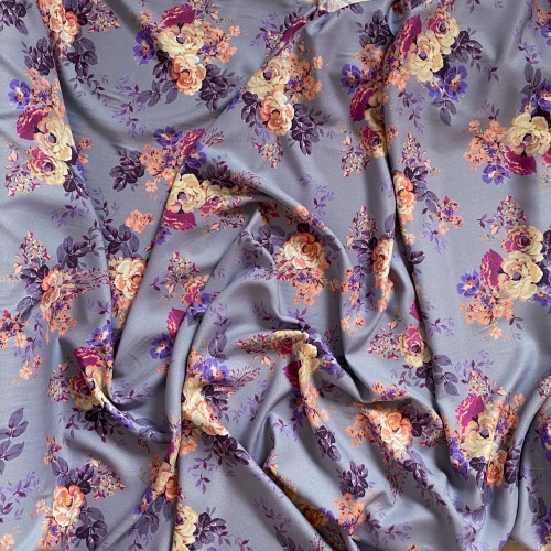 Tkanina wiskozowa Florista - Niebieski