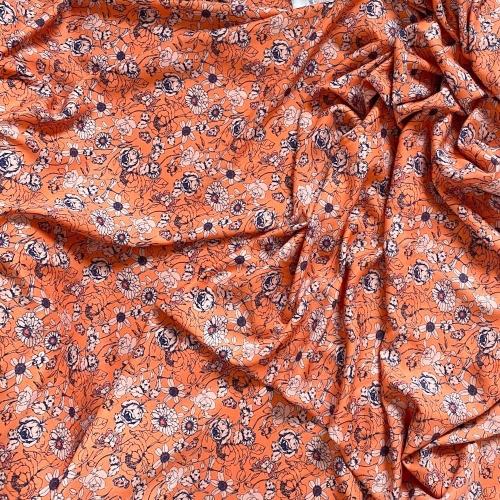 Tkanina wiskozowa Lilou - Pomarańczowy