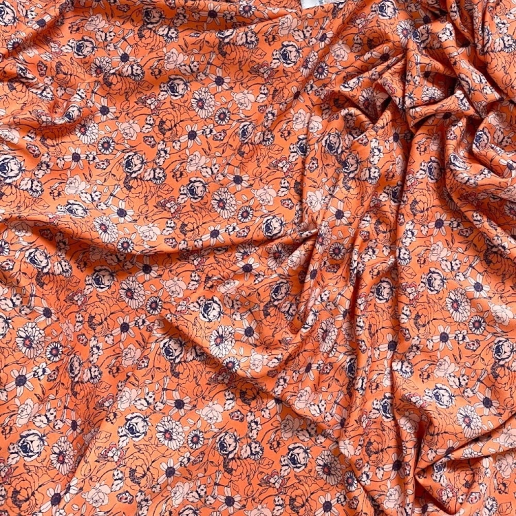Tkanina wiskozowa Lilou - Pomarańczowy