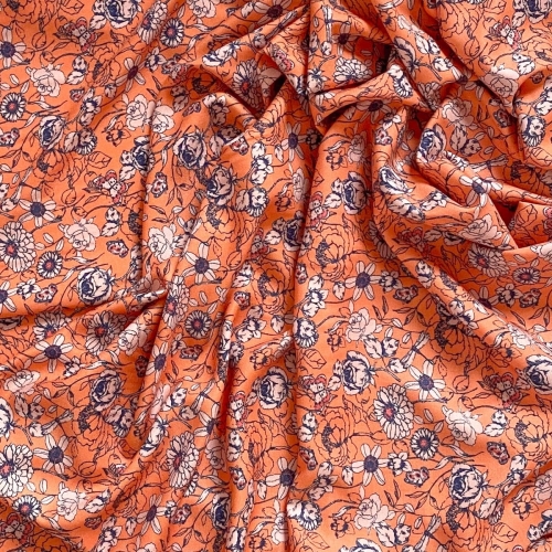 Tkanina z wiskozy Lilou - Pomarańczowy