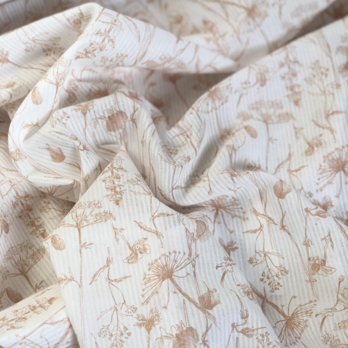 batyst w prążki i kwiaty